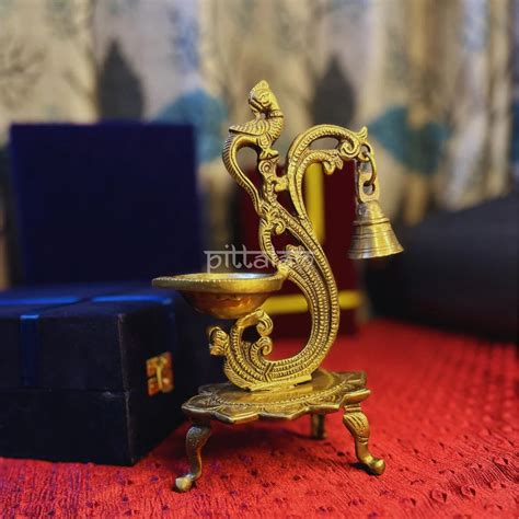PITTALAM Brass Peacock Diya - Festive Radiance – Pittalam