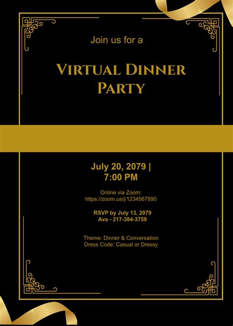 Free Dinner Invitation Templates, Editable and Printable