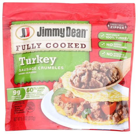 Amazon.com: Jimmy Dean, Fully Cooked Turkey Sausage Crumbles, 9.6 oz ...
