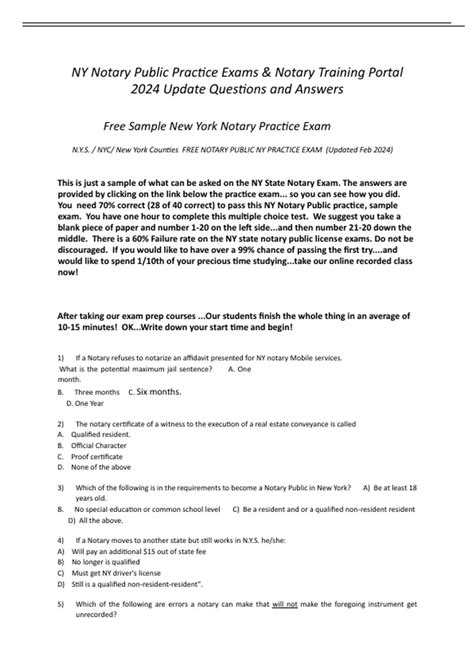NY Notary Public Practice Exams & Notary Training Portal 2024 Update ...