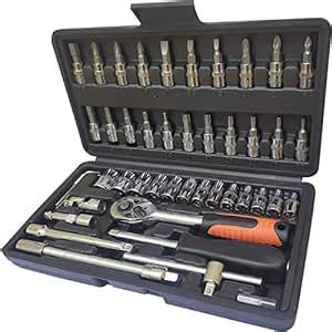 inditrust PRO 1/4 Inch Ratchet Socket Combination RED/BLACK 46Pcs ...