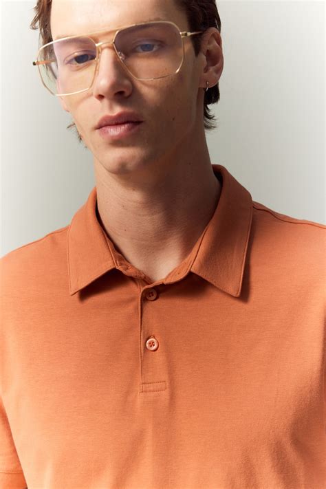 Slim Fit Polo shirt - Orange - Men | H&M IN