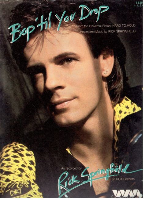 RICK SPRINGFIELD "BOP 'TIL YOU DROP" SHEET MUSIC-PIANO/VOCAL/CHORDS ...