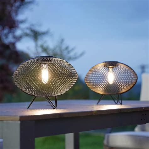 Amazon.com: Solar Yard 8" H Outdoor Table Lamps Set of 2 Solar-Powered ...