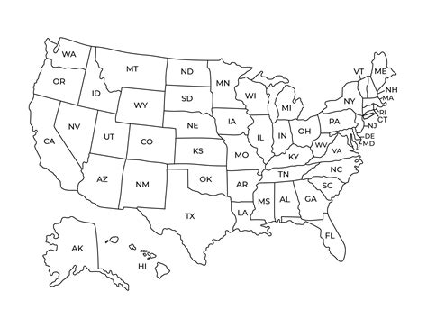 Us Map Image Black And White Printable - Free Printable Images