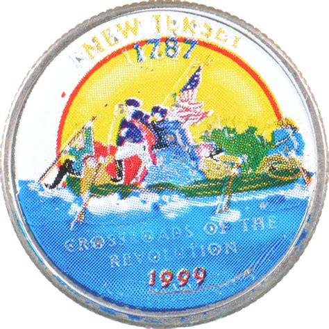 Custom - COLORIZED - 1999-D New Jersey State Quarter - High Collectible ...