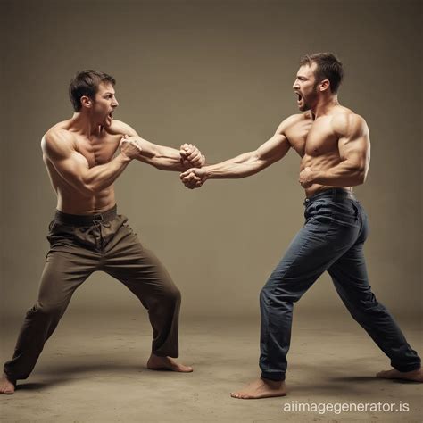 Dynamic Duo in Action Martial Arts Showdown | AI Image Generator