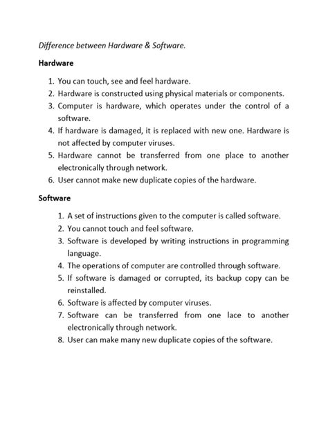 Image result for Basic Difference Between Hardware and Software