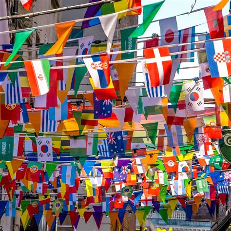 Buy XIFAN 2022 World Cup String Flags Bunting, 32 Teams Countries Flag ...