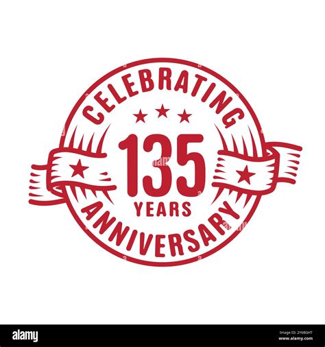 135 years logo design template. 135th anniversary vector and ...
