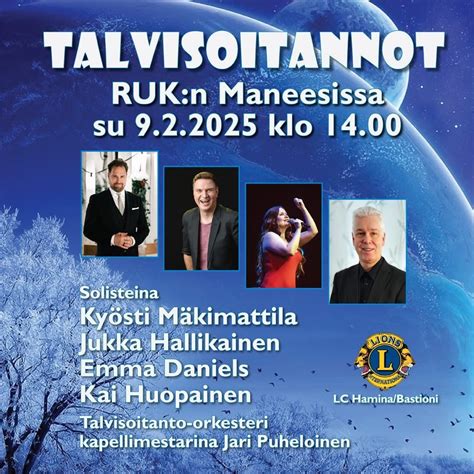Talvisoitannot, RUK:n Maneesi, Kadettikoulunkatu 6, Kuusankoski, 9 ...