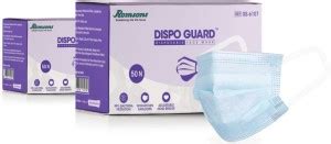 Romsons Dispo Guard 3 Ply Mask With Softest Ear Loops 100 pcs Surgical ...