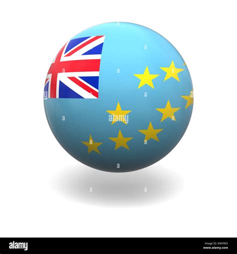 National flag of Tuvalu on sphere isolated on white background Stock ...