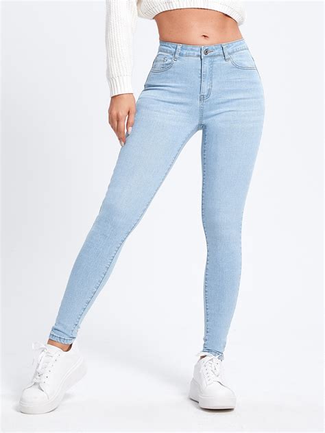 SHEIN Essnce Slant Pocket Skinny Jeans | SHEIN USA