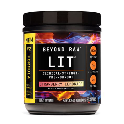 Beyond Raw® - LIT V2 Pre-Workout - Strawberry Lemonade (30 Servings) | GNC