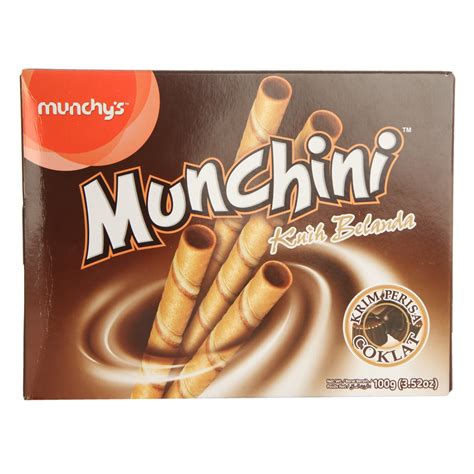 Buy Munchy's Chocolate Wafer Rolls - Kuih Belanda Krim Perisa, 100Gram ...