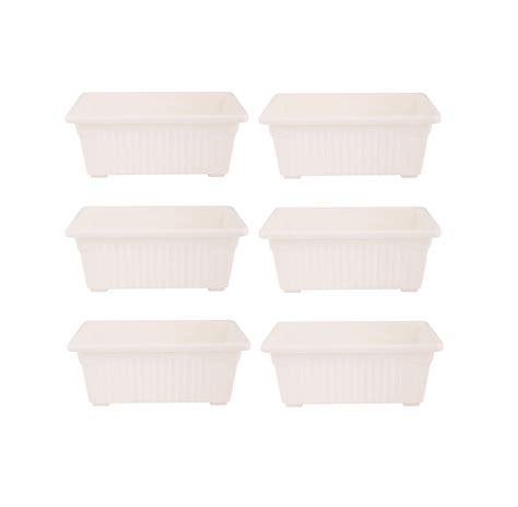 Ubals Rectangular Plastic Pots for Plants, Window Flower Pots for Home ...