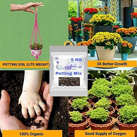 SDF INDIA Potting Mix Soil for Plants- 10 KG Soil Less All Purpose Rea ...