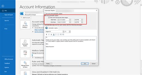 How to Set an Out Of Office Message in Microsoft Outlook | Petri