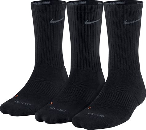 Nike Cotton Dri-fit Cushion Crew Socks - 3 Pack in Black/Flint Grey ...