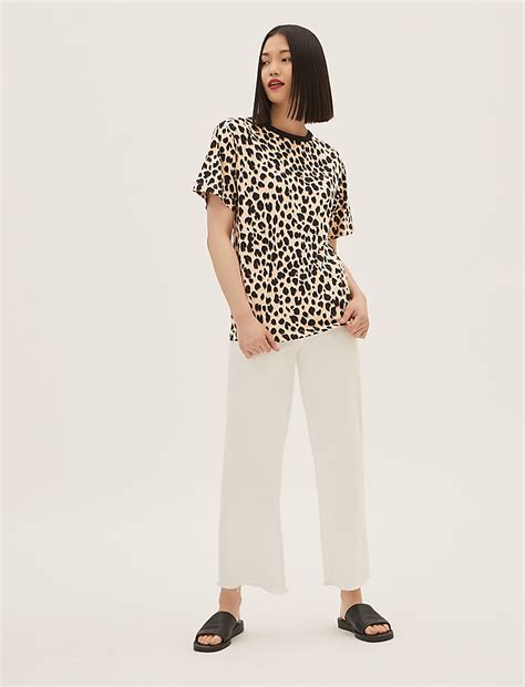 Buy Pure Cotton Printed Oversized T-Shirt at Marks & Spencer