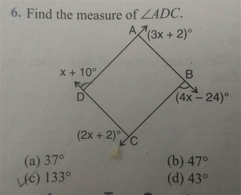 6. Find the measure of Angle ADC. - Brainly.in