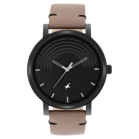 Buy Online Fastrack Crush Quartz Analog Black Dial Leather Strap Watch ...