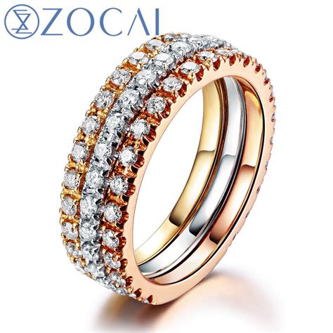 ZOCAI South Africa 0.39 Ct diamond ring of 18K white gold wedding ...