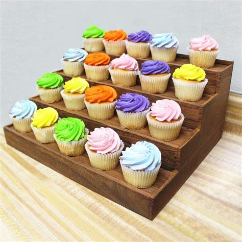 Buy Ikee Design 4-Tier Wood Stair Shelves Step Display Risers Wooden ...