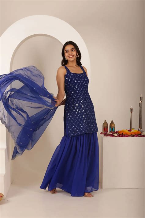NORA CHERRY PINK SHARARA SET – Deasha India