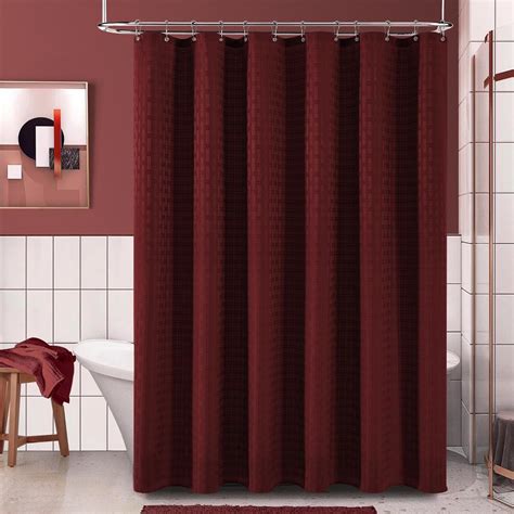 Amazon.com: PANGSINNE Elegant Burgundy Fabric Shower Curtain - Heavy ...