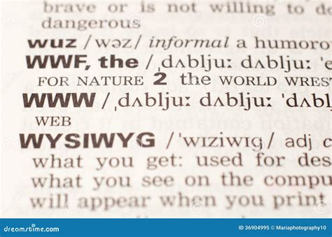 The Definition of the Abbreviation WWW Stock Image - Image of letter, learn: 36904995