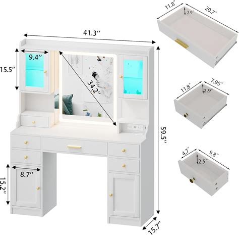 CSZZD White Makeup Vanity Desk with Mirror and Lights, India | Ubuy
