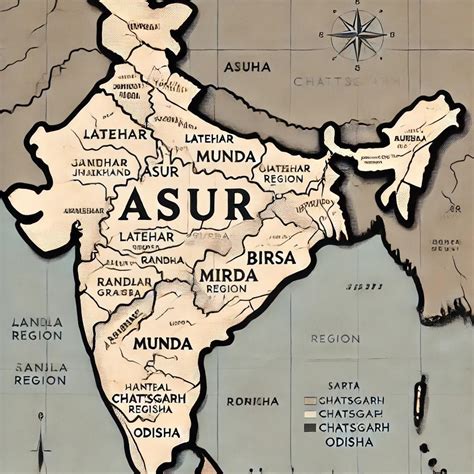 mark asur,brisa tribe in outline map of india - Brainly.in