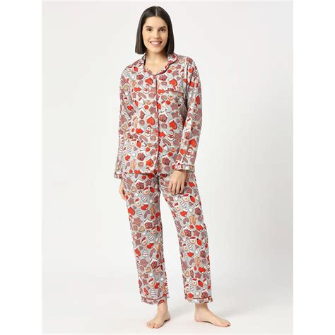 Buy Pyjama Party Gingerbread Button Down Pure Cotton Shirt with Pyjama ...