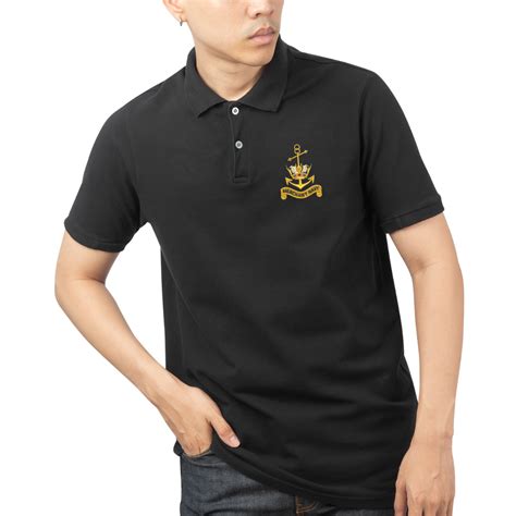 Merchant Navy Logo Embroidered Cotton Polo Neck T-shirt – MARINERSKART