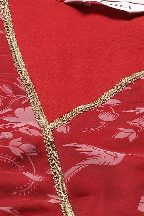 Red Art Silk Lehenga Set