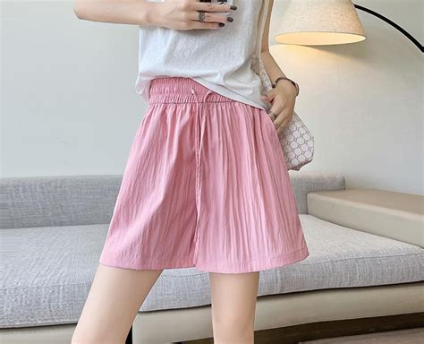 Shop Pink Relaxed Fit Elasticated Drawstring Shorts - for Women ...