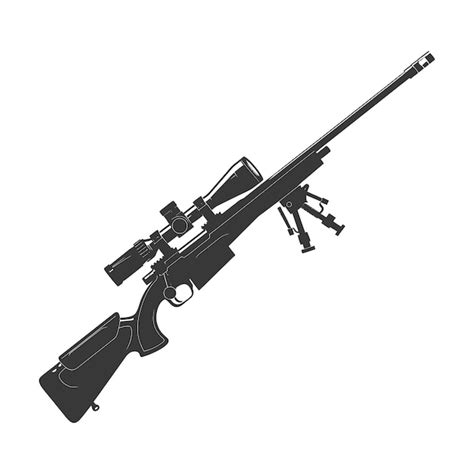 Silhueta Fuzil de atirador arma militar cor preta apenas | vetor ...