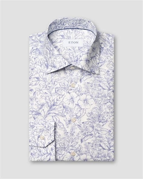 Floral Print Poplin Shirt - Eton