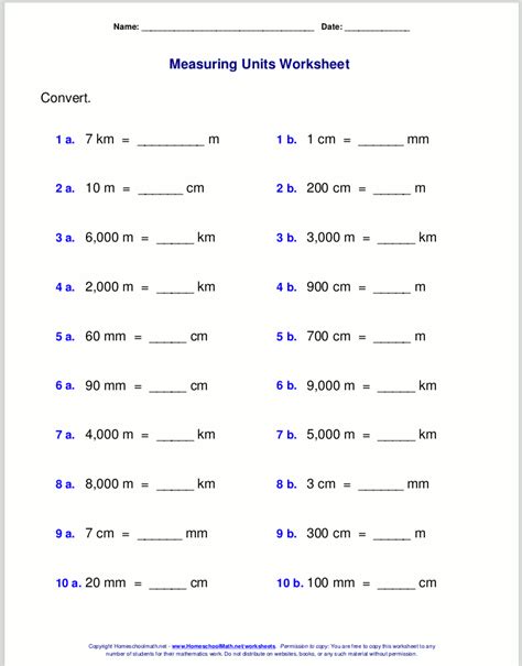 Image result for Metric Unit Conversion Worksheet Answers