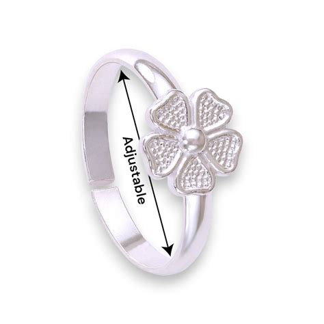 Taraash 925 Sterling Silver Floral Metti For Women