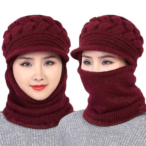 Winter Hat For Women Winter Beanie Hat Scarf Slouchy Snow Knit Skull ...