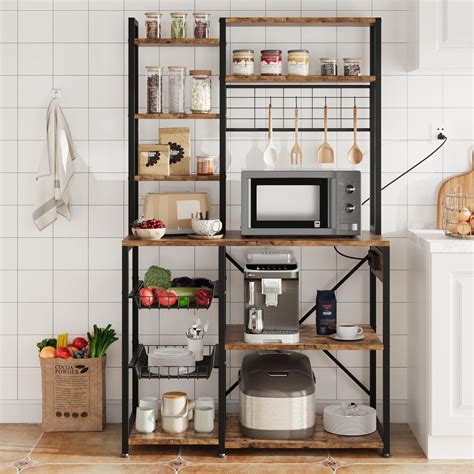 GAOMON Bakers Rack with Power Outlet, Industrial Microwave India | Ubuy
