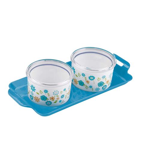 Blossom Dry Fruit Container Tray (2*350 ML) – Oliveware India