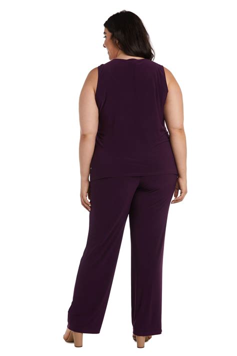 R&M Richards 9017W Formal Plus Size Black Pant Suit | The Dress Outlet