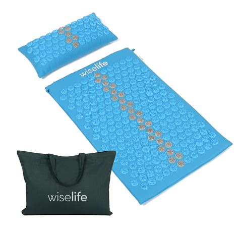 Wiselife Acupressure Mat and Pillow Set with Bag – Large 71x44 cm Spike ...