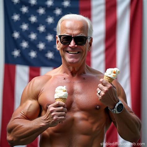Joe Biden with Big Muscles and Sunglasses | Stable Diffusion Online