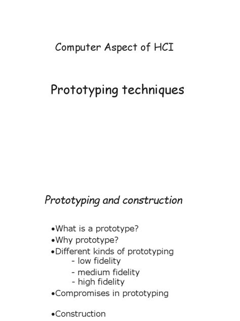 Lecture - 4 Prototyping Techniques | Download Free PDF | Prototype ...