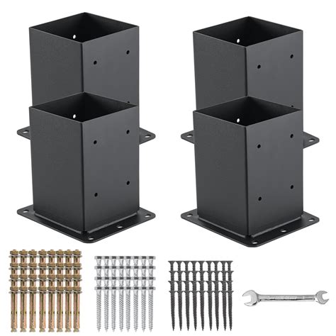 4x4 Post Base 4 Pcs, (Inner size 3.6x3.6) Post Anchors , 13GA Thick ...